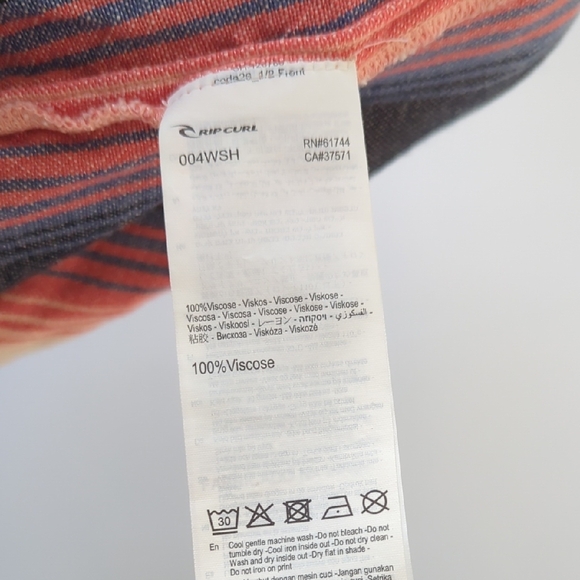 Rip Curl Blue and Red Striped Fabric - Picture 8 of 13